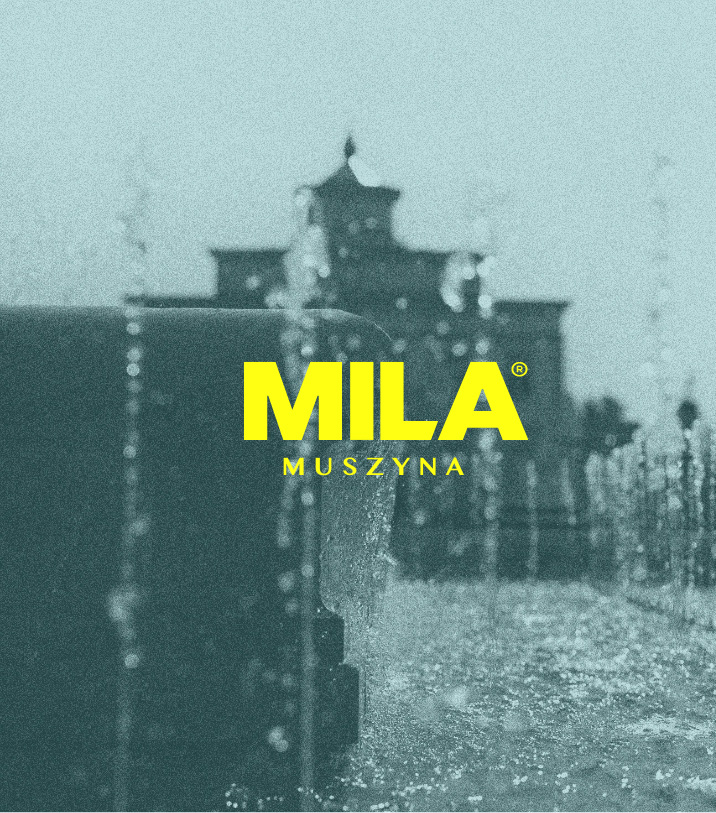 logo Mila Muszyna z uzdrowiskiem w tle